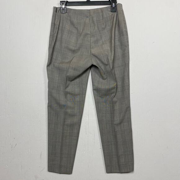 St. John Houndstooth Plaid Slim Leg Side Zip Ankle Pants Size 4 - Picture 2 of 8